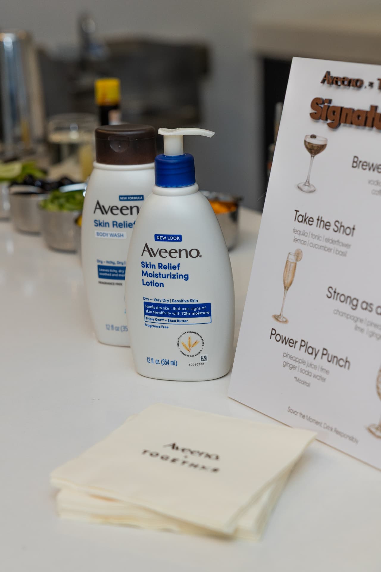 Aveeno x Together — Menu Detail